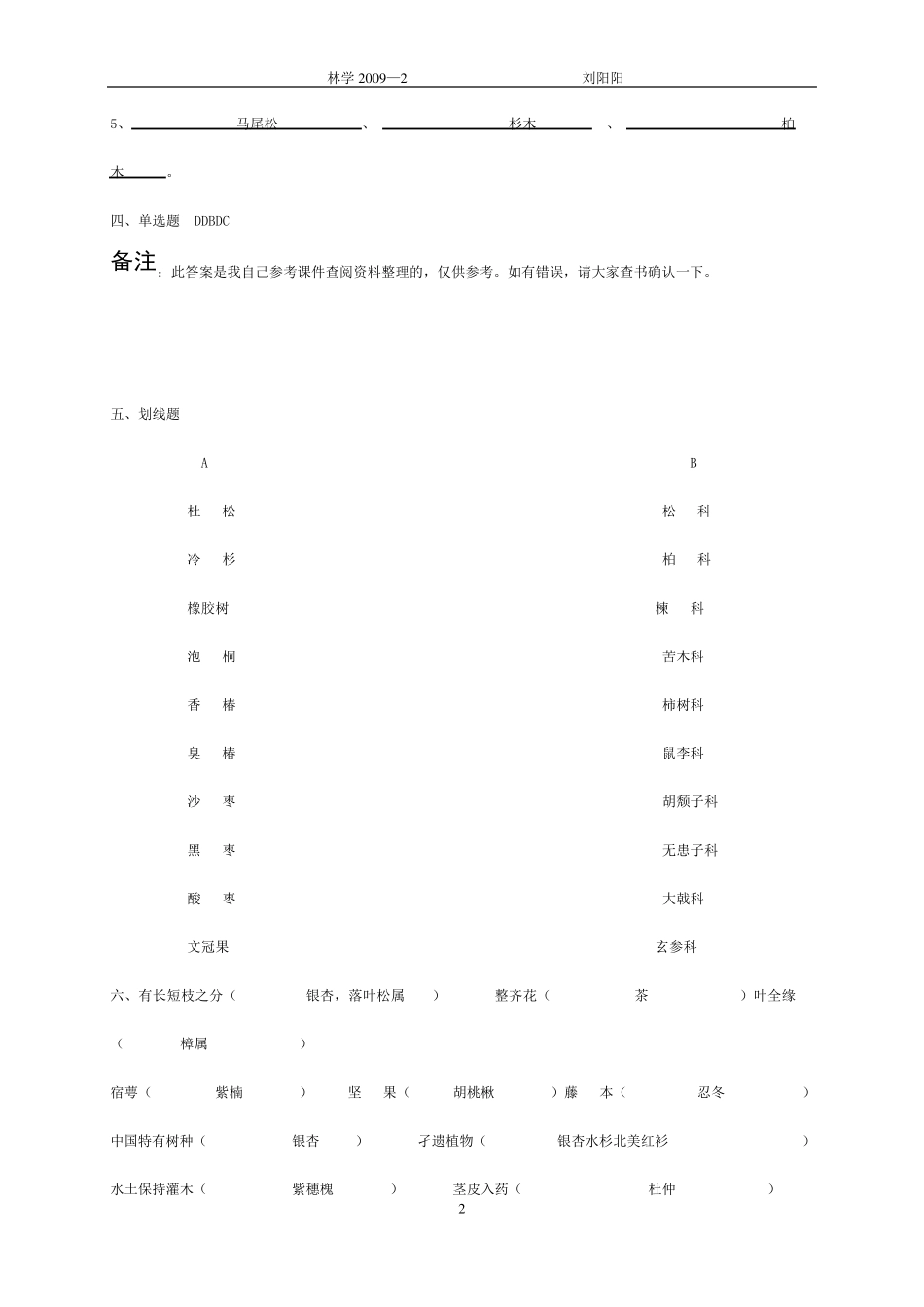 树木学试题_东林答案_第2页