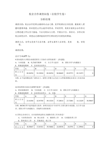 校企合作调查问卷分析