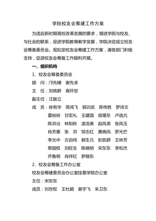 校友会筹建工作方案