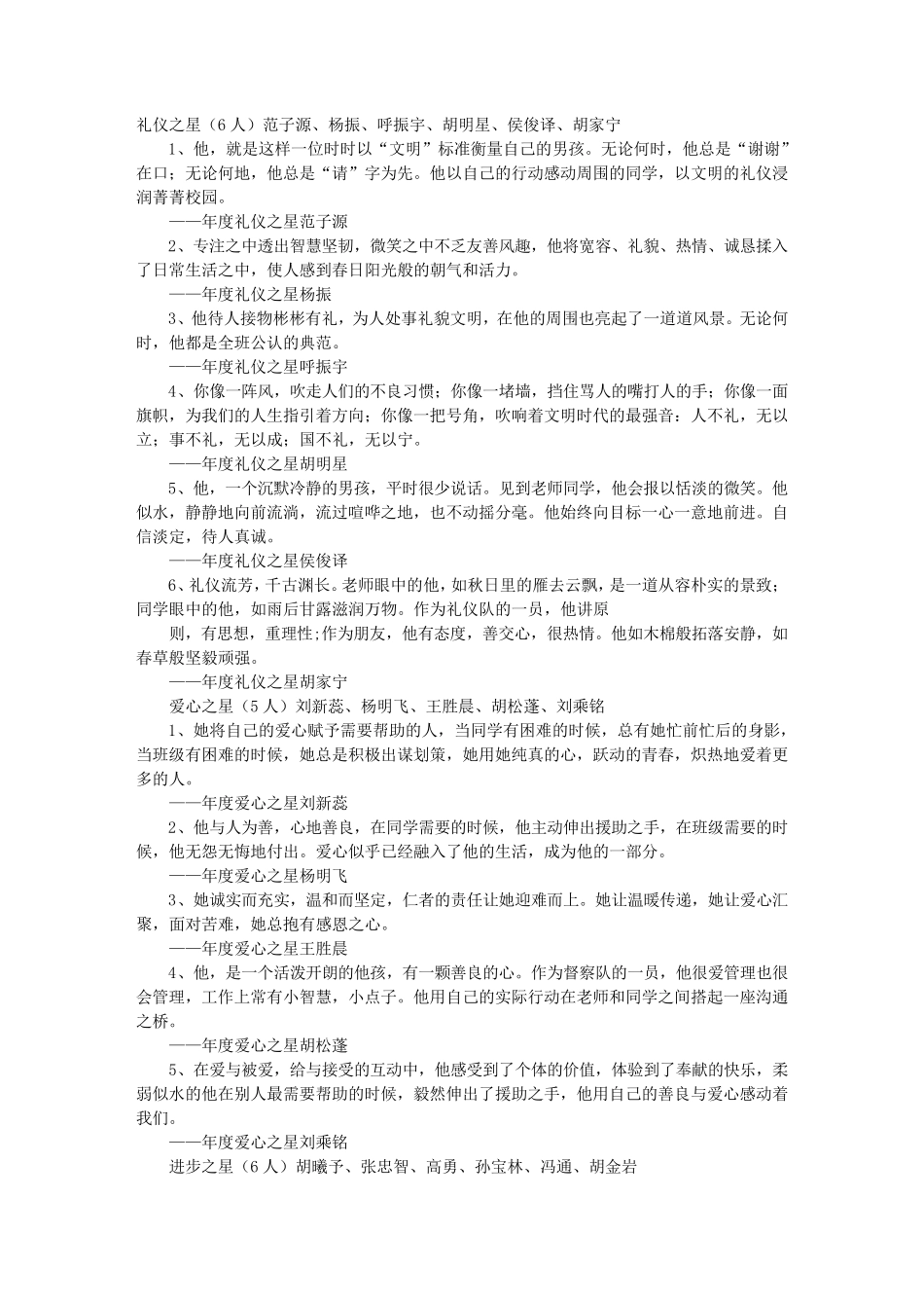 校园之星颁奖词推荐词_第1页