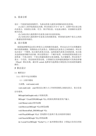 校园导游系统程序__课程设计_报告
