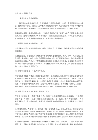 校园文化建设设计方案