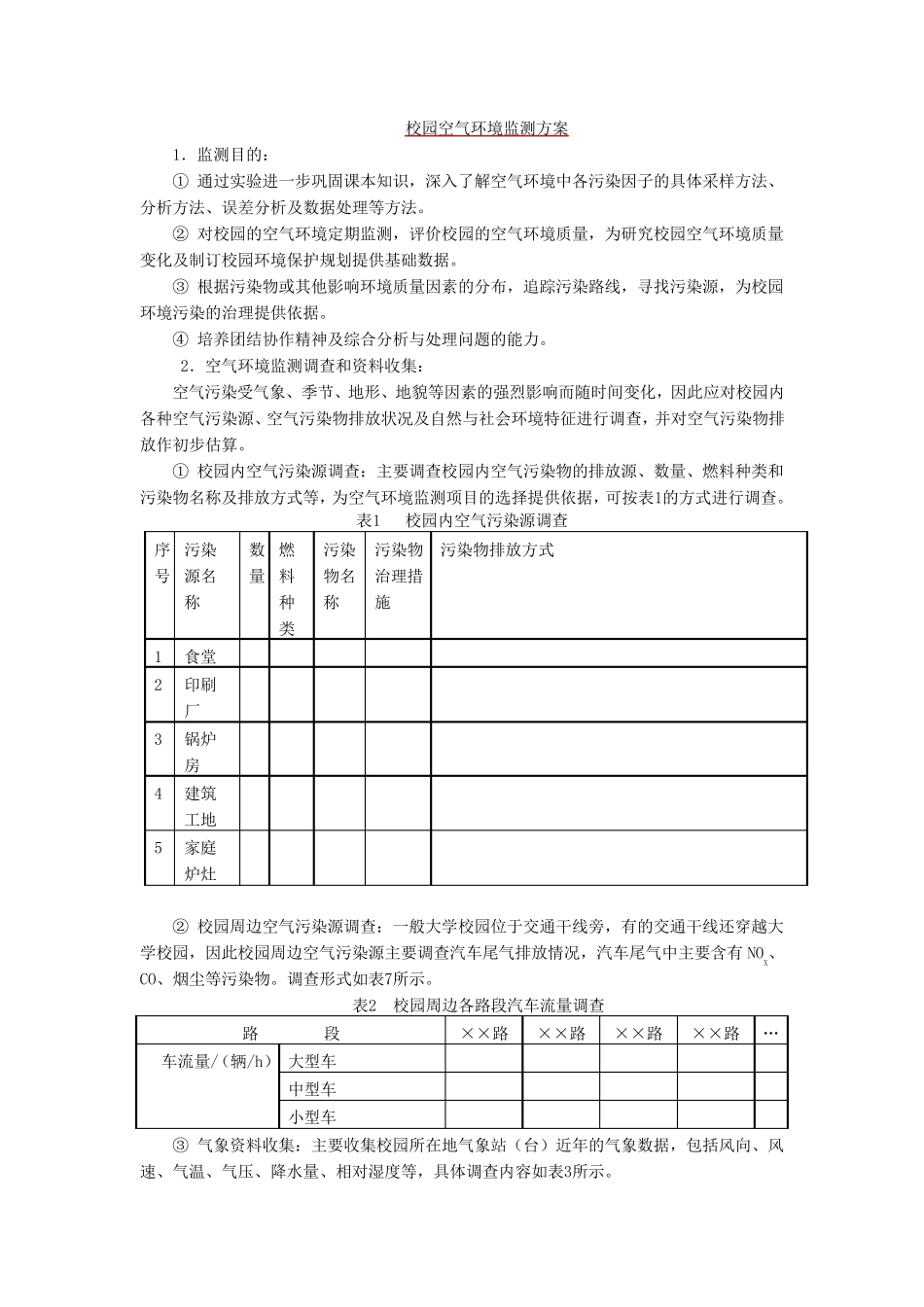 校园空气环境监测方案_第1页