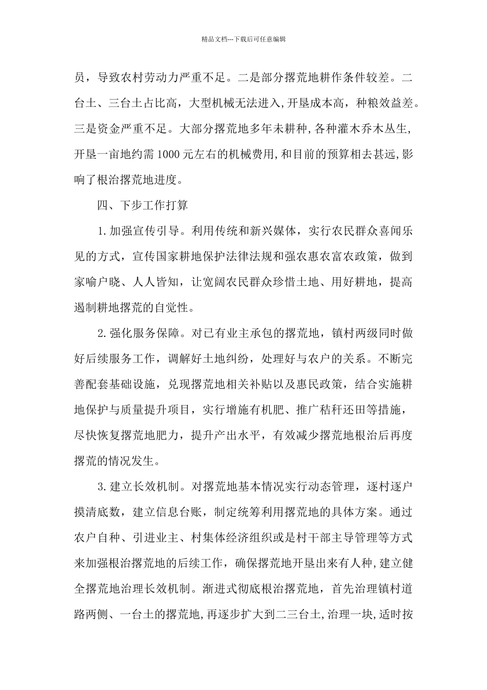 耕地撂荒治理工作情况汇报_第3页