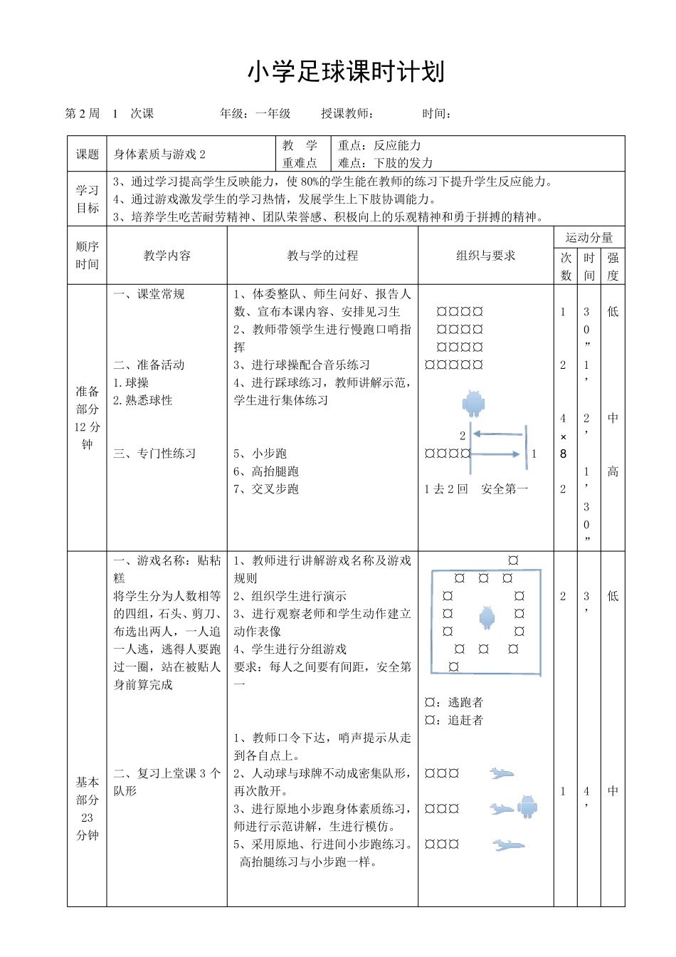 校园足球小学水平一完整教案_第3页