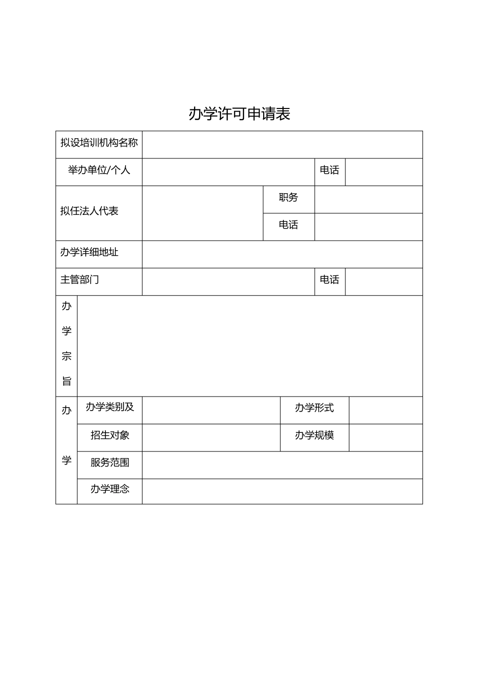 校外培训机构办学许可申请书_第3页