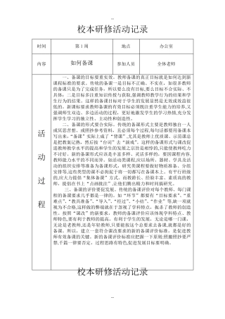 校本研修活动记录