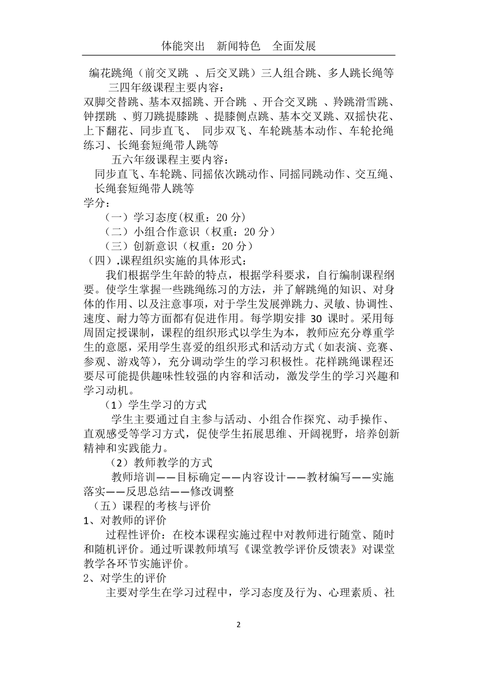 校本课程《花样跳绳》过程性材料_第3页