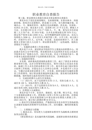 职业教育自查报告