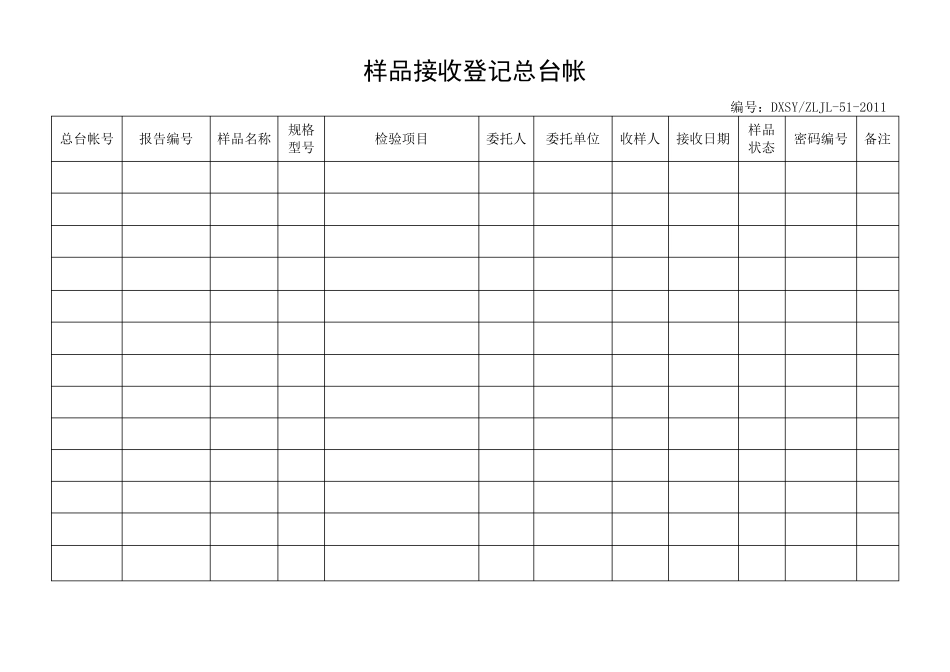 样品接收登记总台帐_第2页