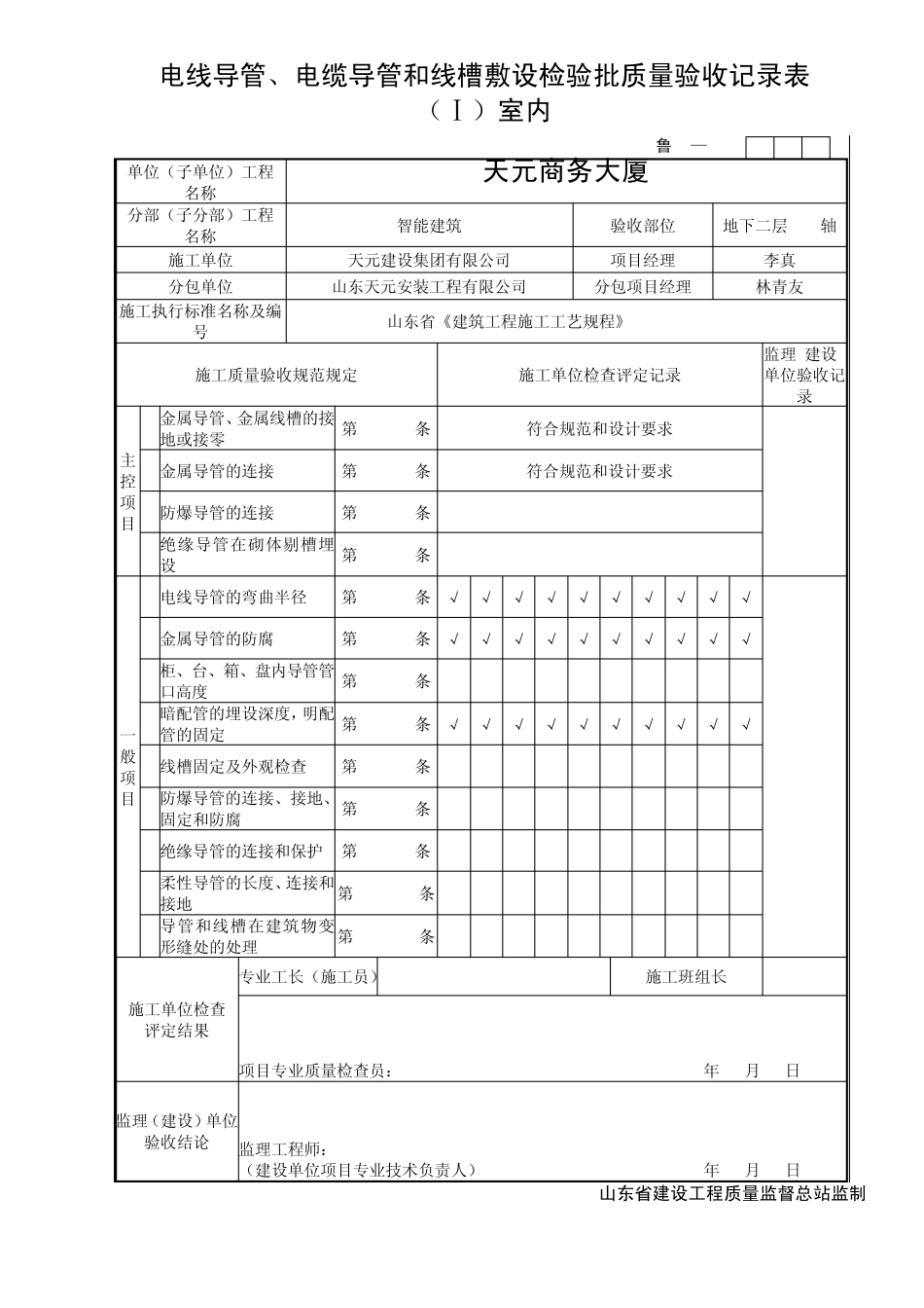 样板间(分项)工程检验记录_第2页
