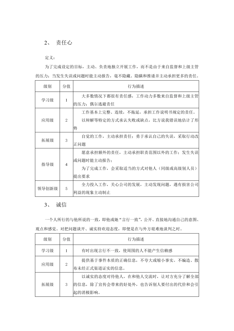 核心和通用胜任力等级描述_第3页
