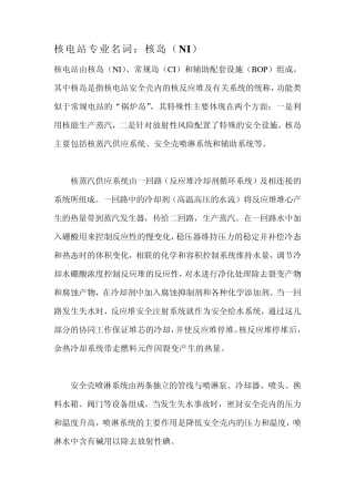 核电专业名词