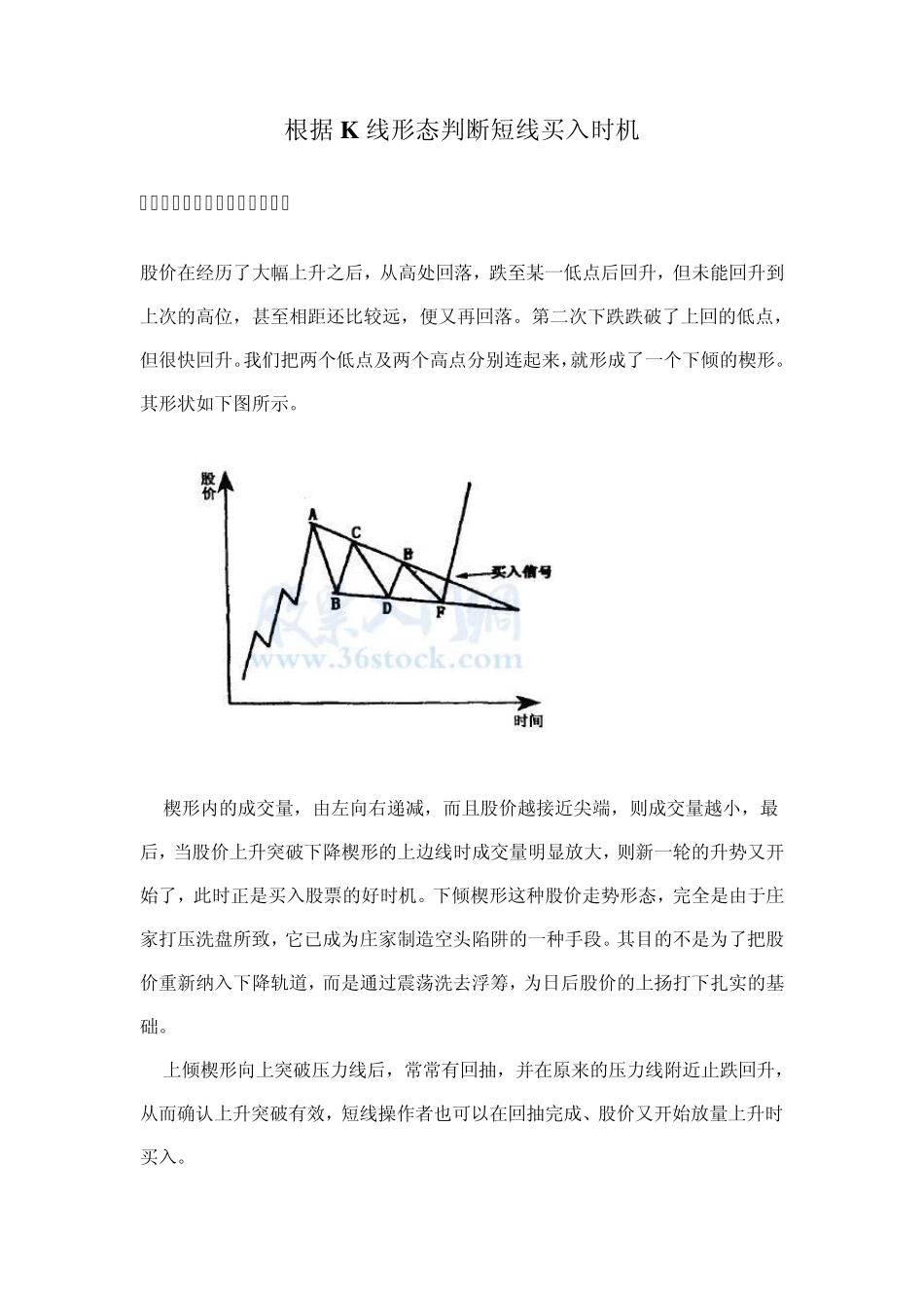 根据K线形态判断短线买入时机_第1页