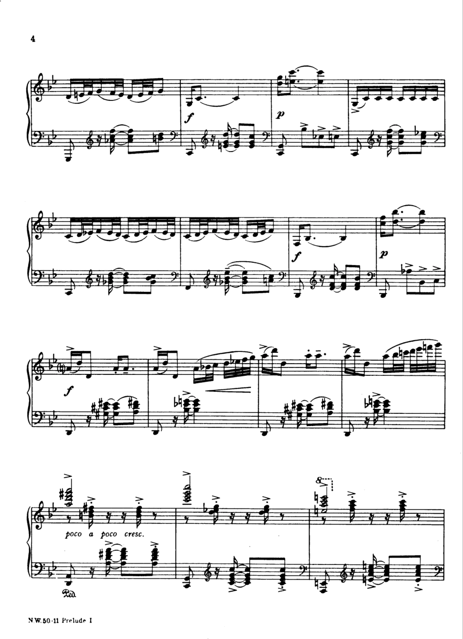 格什温三首前奏曲降B大调、升c小调、降e小调钢琴谱原版_第3页