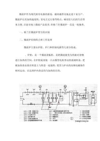 格兰仕微波炉的结构特点及原理_常见故障及故障检修