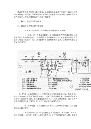 格兰仕微波炉的结构特点及原理常见故障及故障检修