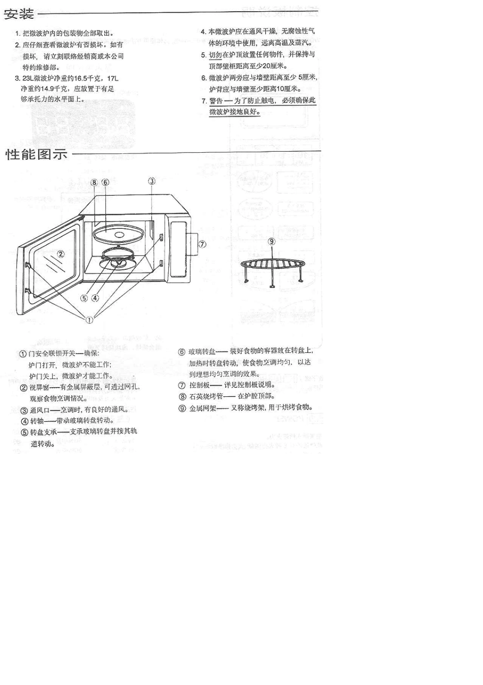 格兰仕微波炉说明书wd900bwd800b_第3页