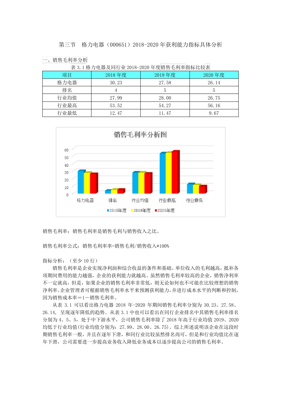 格力电器获利能力分析(20182020)_第3页