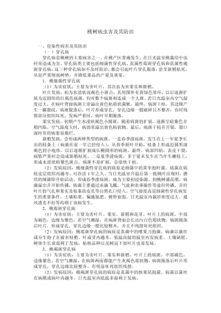 桃树病虫害及其防治