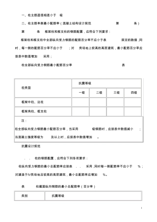 框架柱构造配筋须满足的规范要求