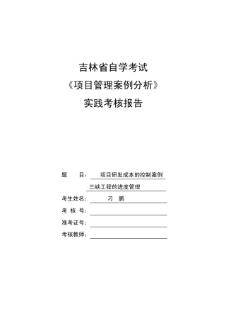 案例三：TCL项目研发成本的控制案例.