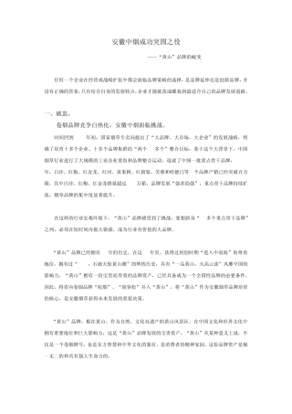 案例安徽中烟成功突围之役