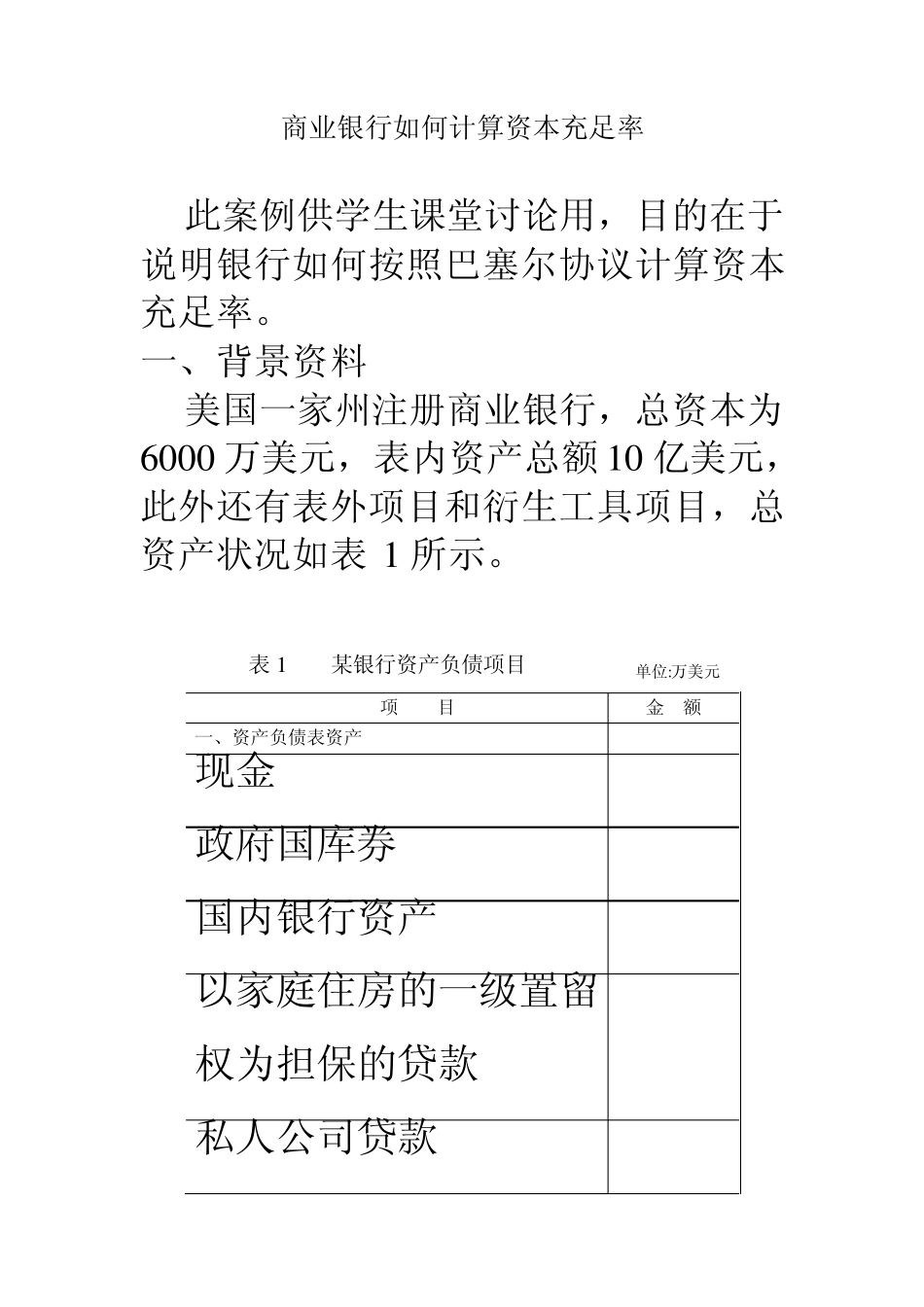 案例：商业银行如何计算资本充足率_第1页