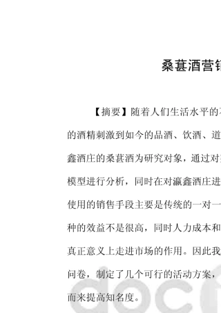 桑葚酒营销策略分析