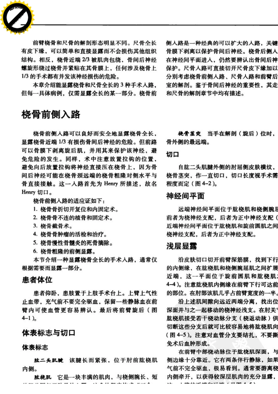 桡骨前外侧入路,Henry入路骨科手术图谱入路与解剖_第1页