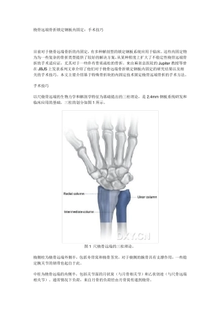 桡骨远端骨折锁定钢板内固定：手术技巧