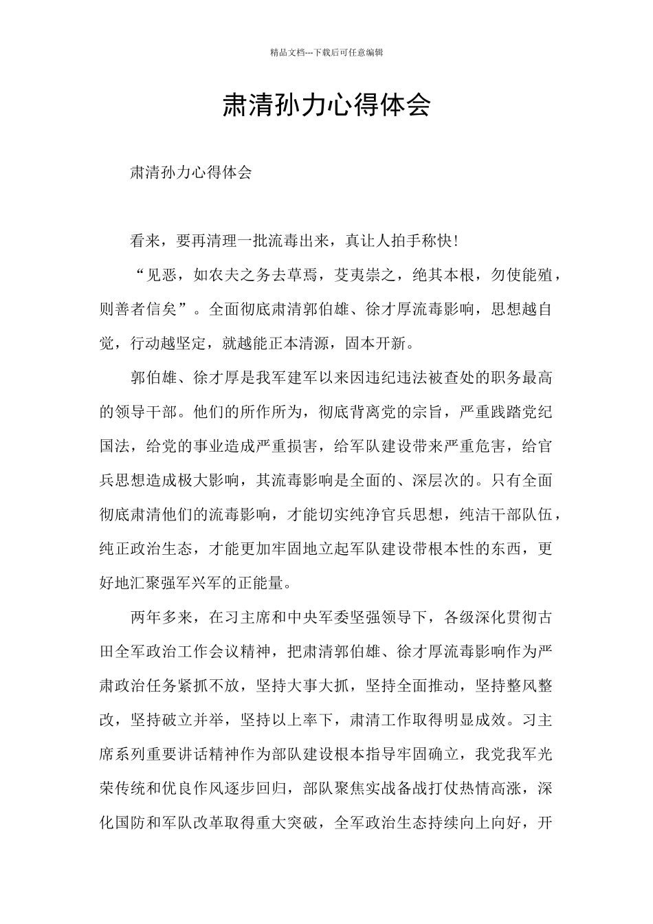 肃清孙力心得体会_第1页