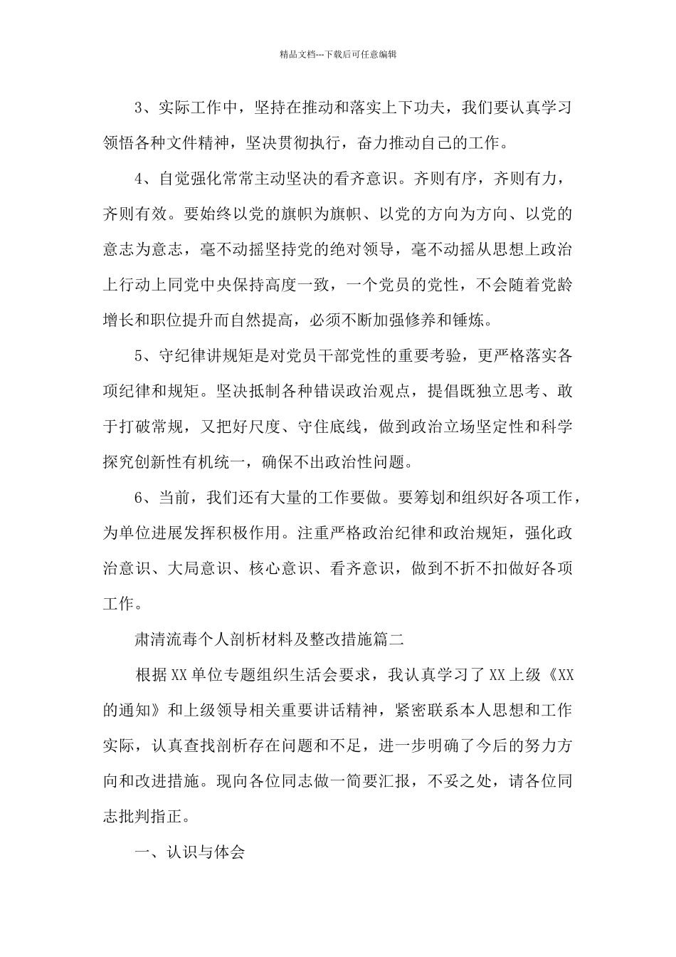 肃清流毒个人剖析材料及整改措施3篇_第2页