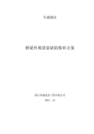 桥梁修补实施方案