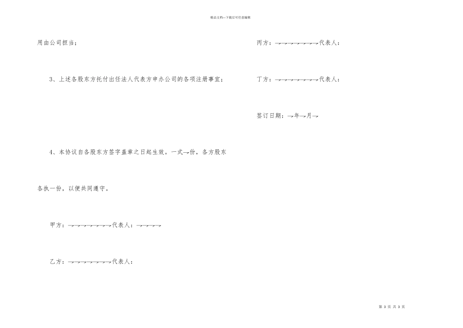 股东投资合作合同_第3页