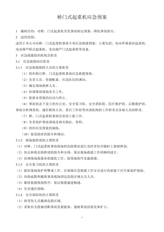 桥门式起重机应急预案