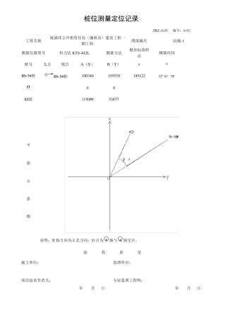 桩位定位测量记录