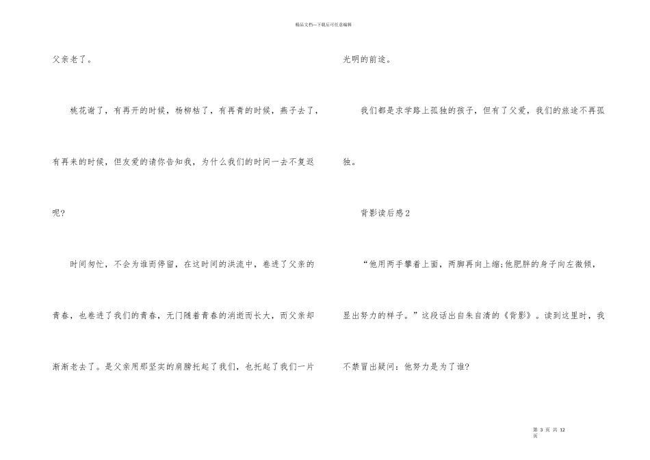 背影读后感大全700字_第3页