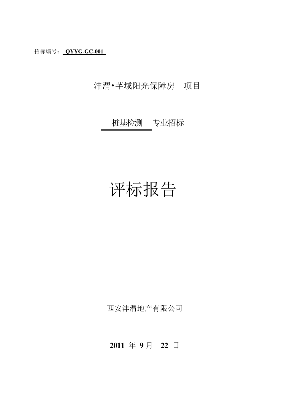 桩基检测招标评标报告_第1页