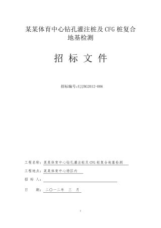 桩基检测招标文件定稿