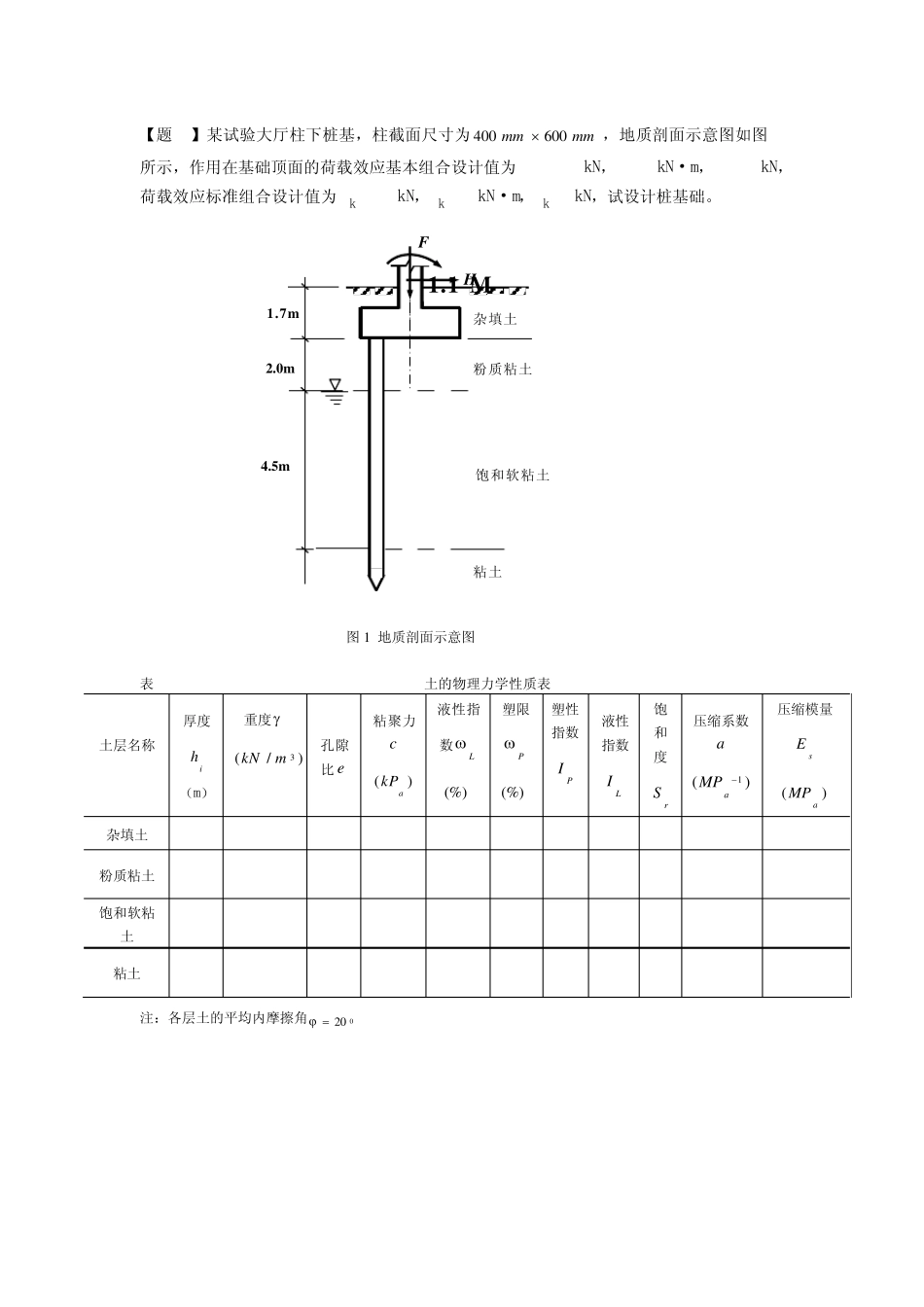 桩基础课程设计计算书_第1页