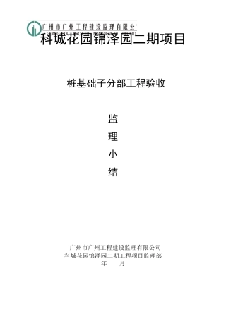 桩基础验收小结