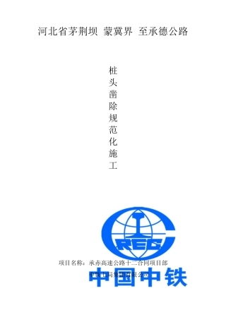 桩头凿除规范化施工