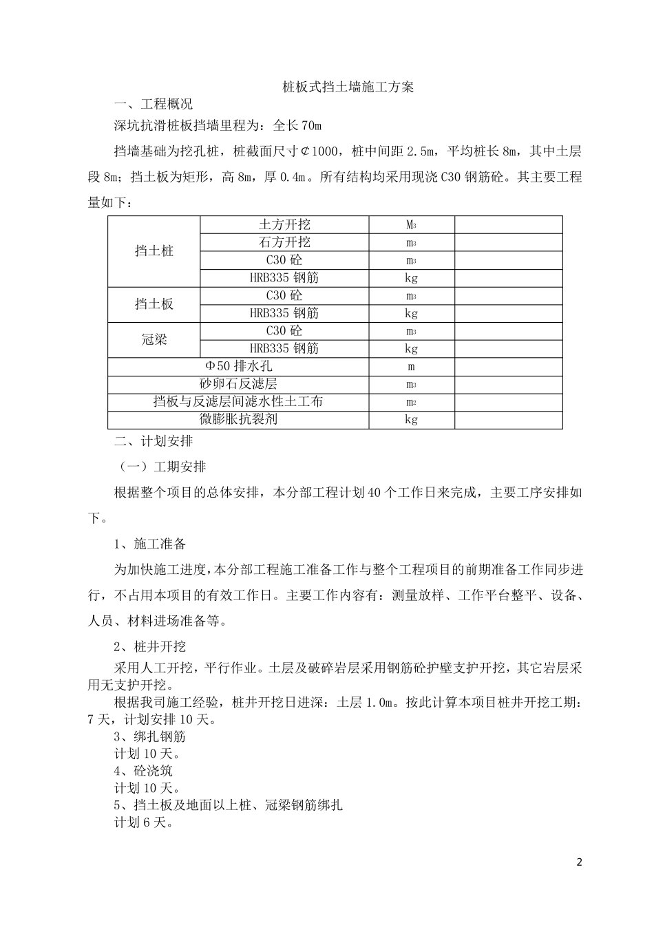 桩板式挡土墙专项施工方案_第2页