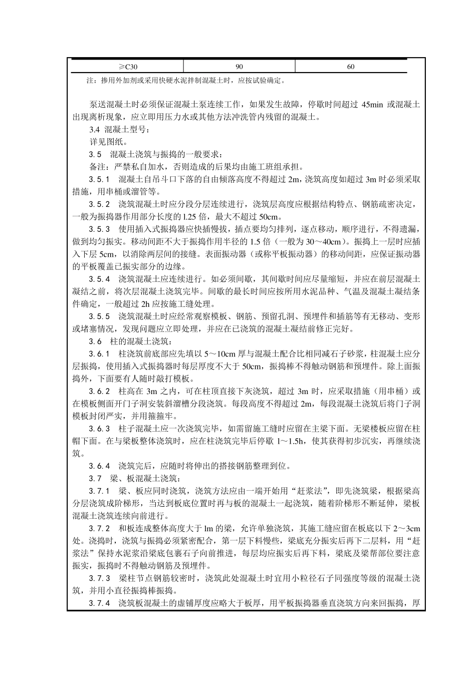 梁板柱砼浇筑技术交底_第2页
