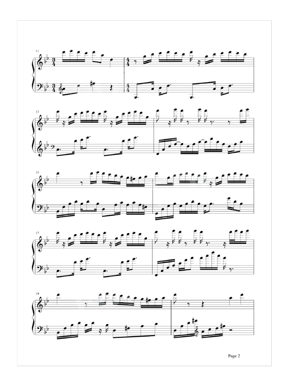 梦中的婚礼原版正谱五线谱钢琴谱_第2页