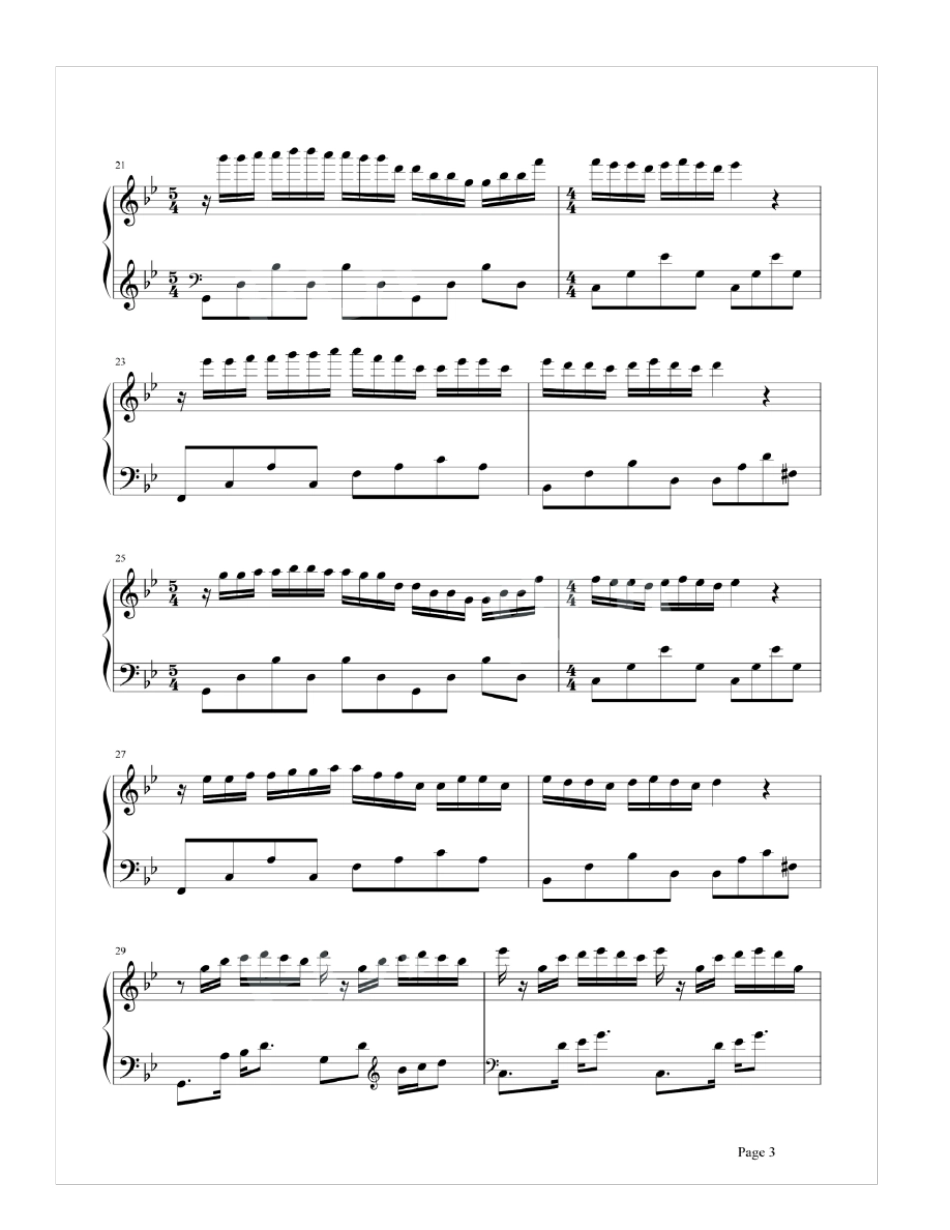 梦中的婚礼原版正谱五线谱钢琴谱_第3页