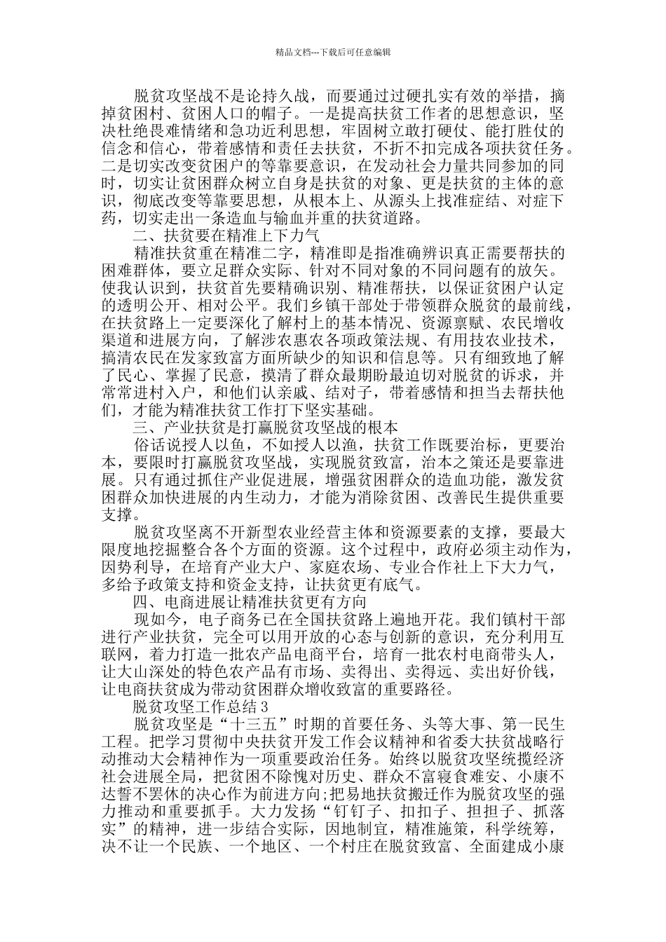 脱贫攻坚工作总结2024精选大全_第3页