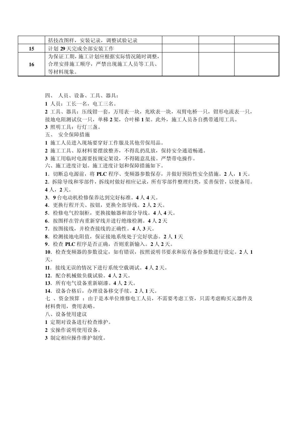 检修PLC控制的电气设备的工艺计划1_第2页