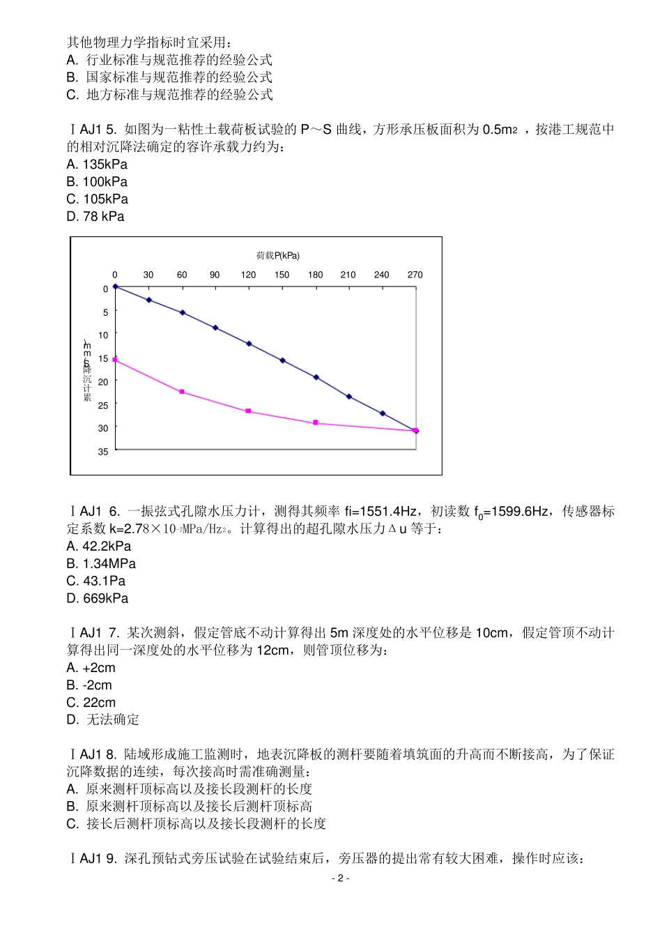 检测工程师结构地基基础试题_第2页